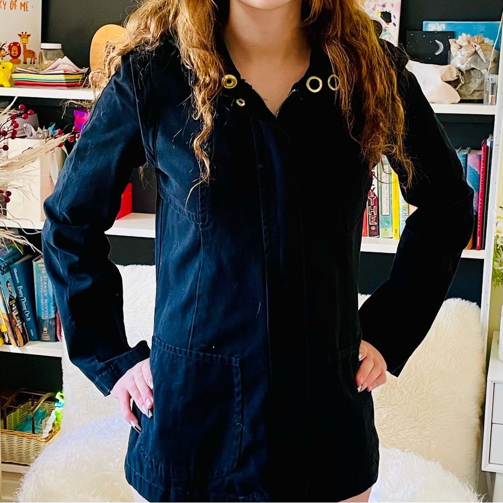 🖤 Tulle Retro Jacket 🖤 Mod Black Zip-up Hoodie Sz: XS